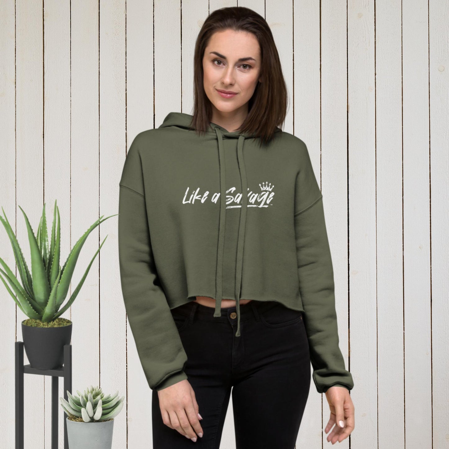 Women's 'Like a Savage' Cropped Hoodie